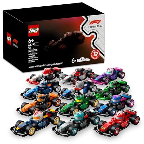 LEGO F1 Collectible Race Cars 6 Pack - Building Set for Boys and Girls, Ages 6+ - Birthday Gift Idea for Racing Fans - Mystery Box with 6 Surprise F1 Model Cars - Great Travel Toy - 66796