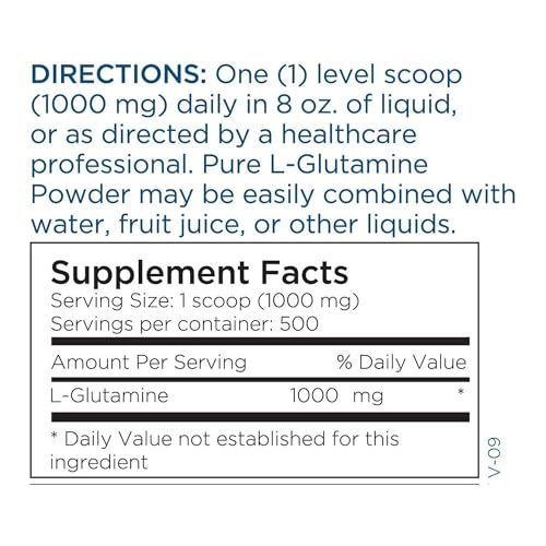 Metabolic Maintenance L-Glutamine Powder - 1000mg Pure L Glutamine Powder, Amino Acid Supplement, Easy Drink Mix, Gut Health & Muscle Recovery Support for Women & Men - Unflavored, 500g (500 Servings)
