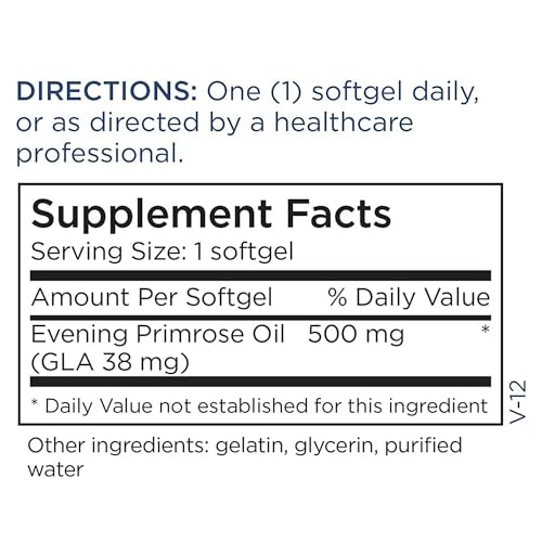 Metabolic Maintenance Evening Primrose Oil Capsules for Women - 500mg Cold Pressed GLA + LA Supplement, Supports Hormone Balance and Healthy Hair, Skin, and Nails - 180 Softgels