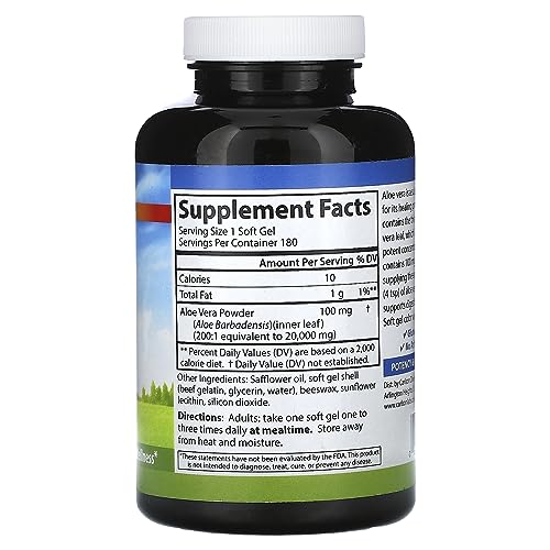 Carlson Golden Aloe, 100mg, 180 Softgels