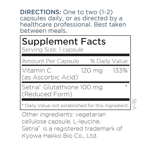 Metabolic Maintenance L-Glutathione 100mg - Pure L Glutathione Supplement, Liver, Antioxidant, Immune, + Detox Support, 'Free Form' for Superior Absorption - 60 Capsules