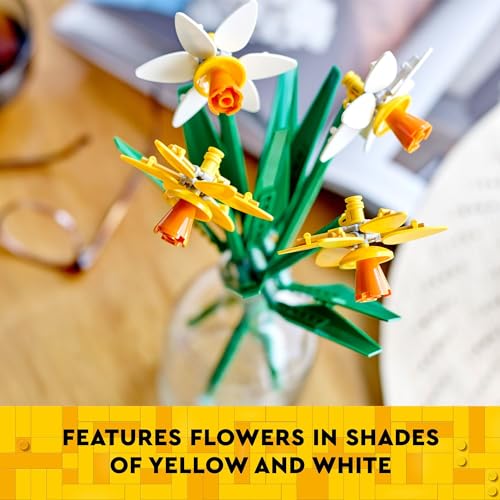 LEGO Daffodils - Building Toy for Kids, Girls and Boys, Ages 8+ - Birthday Gift for Kids - Artificial Daffodil for Bedroom Decor and Display - 40747