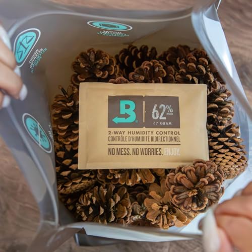 Boveda Fresh Bag – 62% RH Size 67 Included - 16"x16" Storage Bags For Curing & Storing Up to 1 Pound (16 Oz) 5 Pack – 5 Large Zip Lock with 2-Way Humidity Control Pack