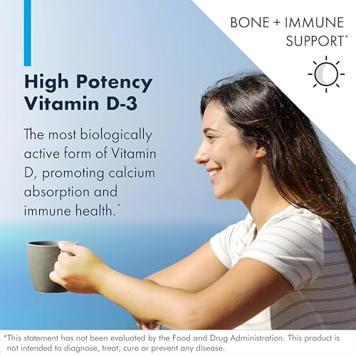 Metabolic Maintenance Vitamin D3 5000 IU - Pure Vitamin D3 with VIT C for Immune and Bone Health, Extra Strength VIT D Supplement for Women and Men - 90 Capsules