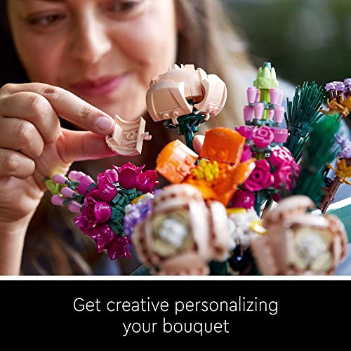 LEGO Icons Flower Bouquet Building Set - Artificial Flowers for Decoration for Home and Display, Ages 18+ - Small Fake Flowers for Table, Desk, Office - Gift for Birthdays - 10280