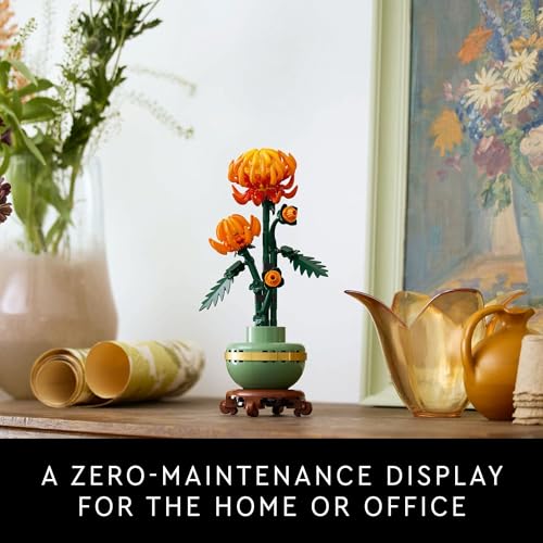 LEGO Botanicals Chrysanthemum Building Set for Adults Ages 18+ - Artificial Flower for Dinner Table Centerpieces & Decoration - Gift for Birthdays - 10368