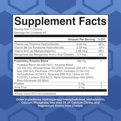 MaryRuth Organics Ultra Digestive Enzymes Capsules | Up to 2 Month Supply | Supplement for Gut Health Support | Digestion & Immune Support with Amylase | Lipase & Lactase | Vegan | 60 Count