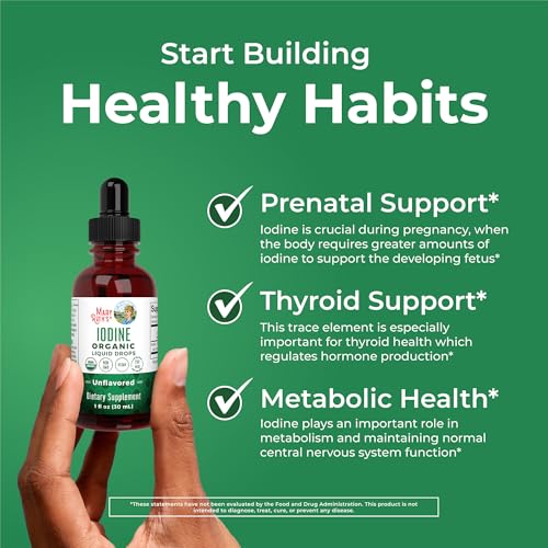 MaryRuth Organics Iodine Liquid Drops | Potassium Iodide | 1 Year Supply | 450 Servings | Thyroid Health | USDA Organic| Vegan | Non-GMO | Gluten Free | 1 Fl Oz