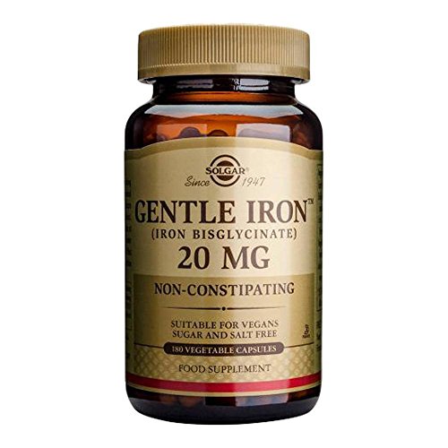 Solgar Gentle Iron, 180 Vegetable Capsules - Ideal for Sensitive Stomachs - Non-Constipating - Red Blood Cell Supplement - Non GMO, Vegan, Gluten-Free, Dairy Free, Kosher - 180 Servings