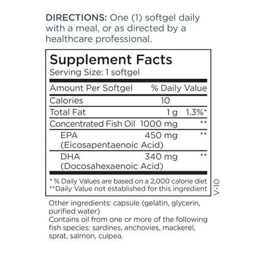 Metabolic Maintenance Mega Omega Extra Strength - EPA DHA Omega 3 Fish Oil Supplement 1000mg Concentrated Fish Oil for Women + Men, Heart, Eye, Immune + Neurological System Support - 100 Softgels