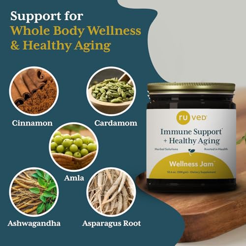 RUVED Wellness Jam with Amla, Enhanced Chanvanprash, Immune and Digestive Support, 10.6 oz