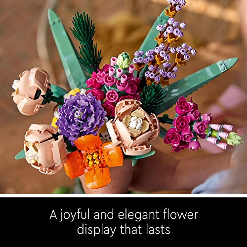 LEGO Icons Flower Bouquet Building Set - Artificial Flowers for Decoration for Home and Display, Ages 18+ - Small Fake Flowers for Table, Desk, Office - Gift for Birthdays - 10280