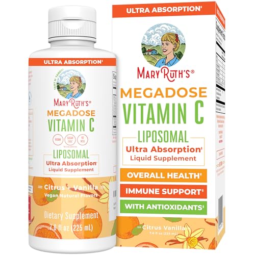 MaryRuth Organics Liposomal Vitamin C | Immune Support Supplement | Megadose Vitamin C Supplement 500mg | Skin Care | Liquid Vitamin C | Vitamin E | Vegan | Non GMO | 30 Servings