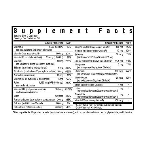 Seeking Health Prenatal Essentials Methyl-Free, Folate, Vitamin B12, Methylation Support, Multivitamin to Support Fertility, Conception, Pregnancy and Breastfeeding, Vegetarian (60 Capsules)