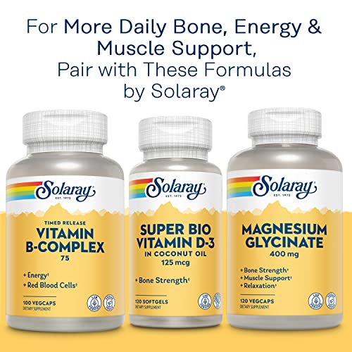 SOLARAY Calcium Magnesium Citrate w/Vitamin D3 K2 - Calcium Supplements for Women and Men - Bone and Heart Health Support - Cal Mag 2:1 Ratio, Plus Vitamin D 3 and K2, 60-Day Guarantee, 30 Servings