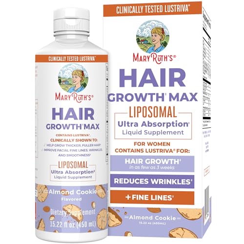 MaryRuth's Women's Hair Growth MAX Liposomal | with Lustriva® + Biotin 10000mcg + Pumpkin Seed Oil | Thicker Hair | Hair Care | Wrinkles, Fine Lines, Skin Care | Ages 18+ | 15.22 Fl Oz