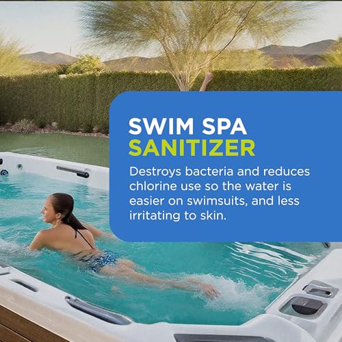 FROG @Ease Floating System for Swim Spas with 1 Pack of FROG Kick-It - Quick & Easy Self-Regulating Swim Spa Sanitizer - Swim Spa Maintenance System with Sanitizing Minerals & SmartChlor Technology