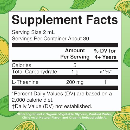 MaryRuth's L Theanine 200mg Liquid Drops | Mood Support for Adults & Kids | Focus Supplement | Natural Sleep Support | Vegan | Non-GMO | Gluten Free | 30 Servings