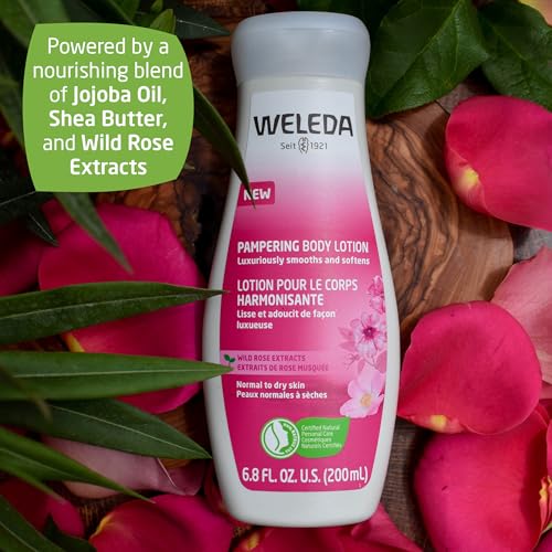 Weleda Pampering Wild Rose Body Lotion, Plant Rich Moisturizer with Wild Rose Oil, Jojoba Oil and Shea Butter, 6.8 Fl Oz (Pack of 1)