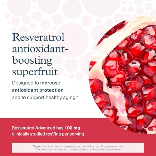 Youtheory Resveratrol Advanced Antioxidant Formula - Premium Antioxidant Supplement with Super-Fruit Blend - Contains ResVida - Dairy, Soy & Gluten Free - 160 Tablets