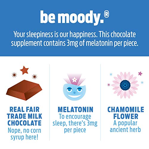 Good Day Chocolate Melatonin for Adults [ 80 Count ] - Fair Trade Non-GMO Chocolate with Chamomile and Melatonin 3 mg - Adult Melatonin, Adult Natural Sleep Aid Supplement