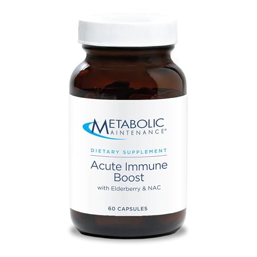 Metabolic Maintenance Acute Immune Boost - Immune Support Supplement with Vitamins D, C, Zinc - Elderberry Herbal Blend with NAC to Help Support Upper Respiratory Health (60 Capsules)