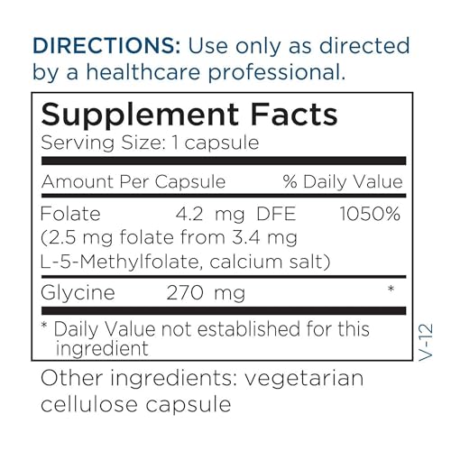 Metabolic Maintenance L-Methylfolate 2.5 mg - L Methyl Folate, Methylfolate Supplement for Women & Men, Methylated Vitamin B9 (5-MTHF) for Brain Health, Focus, and Calm - 30 Capsules (Pack of 1)