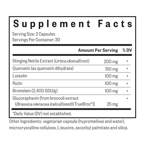 Seeking Health HistaminX, Histamine Support with Bioflavonoids, Natural Nettle, Quercetin, Rutin, Bromelain, for Immune System and Inflammation Support, Seasonal Support, Vegetarian (60 Capsules)