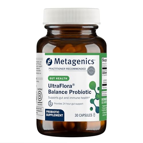 Metagenics UltraFlora Balance Probiotic - Daily Gut Health Supplement* - Offers Digestive & Immune System Support* - Vegetarian, Non-GMO & Gluten-Free - 30 Capsules