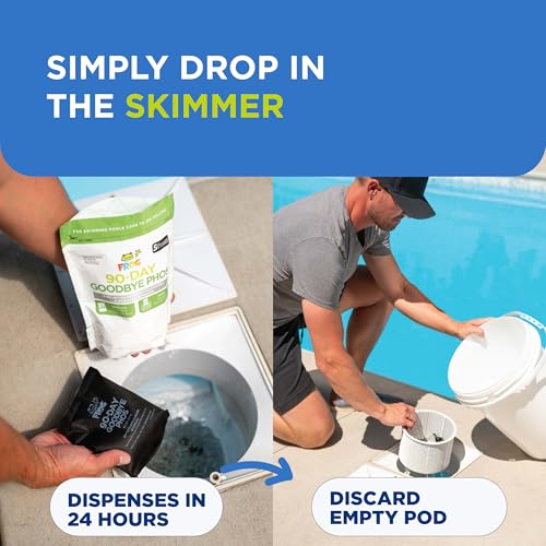 FROG 90-Day Goodbye Phos - Dry Formula Phosphate Remover for Pools up to 30,000 Gallons - Pool Maintenance & Treatment - 3 Pods