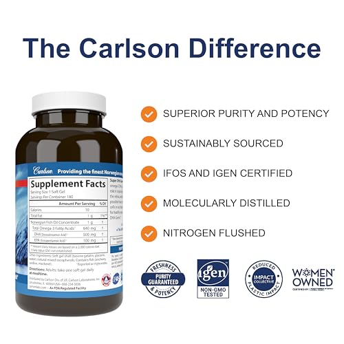 Carlson Labs - Super DHA 500 mg. - 180 Softgels