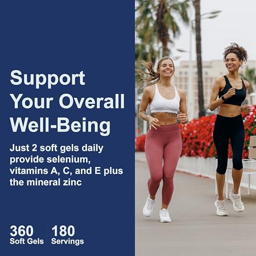Carlson - ACES + Zn, Vitamins A, C, E + Selenium & Zinc, Multivitamin with Zinc, Cellular Health & Immune Support, Selenium Multivitamin, Antioxidant, 360 Softgels