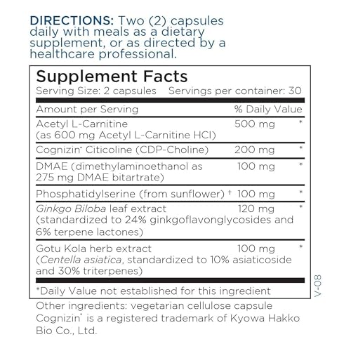 Metabolic Maintenance Brain Cell Support - Brain Supplements for Memory and Focus, Nootropic Formula for Clarity & Concentration for Women, Men, & Seniors - 60 Capsules