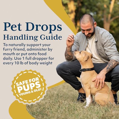 Ayush Pet Stress Support Ashwagandha Drops, Calm and Focus for Dogs or Cats, Alcohol Free Supplement, 2 oz.