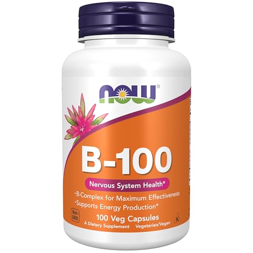 NOW Foods Supplements, Vitamin B-100, Energy Production*, Nervous System Health*, 100 Veg Capsules