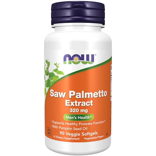 NOW Foods Supplements, Saw Palmetto Extract 320 mg with Pumpkin Seed Oil, Men's Health*, 90 Veg Softgels