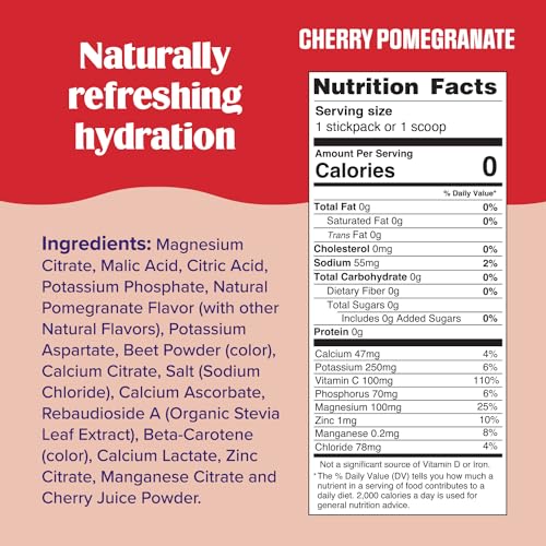 Ultima Replenisher Daily Electrolyte Powder Drink Mix – Sugar Free – Cherry Pomegranate, 90 Servings – Hydration Powder with 6 Electrolytes & Minerals – Keto Friendly, Vegan, Non-GMO