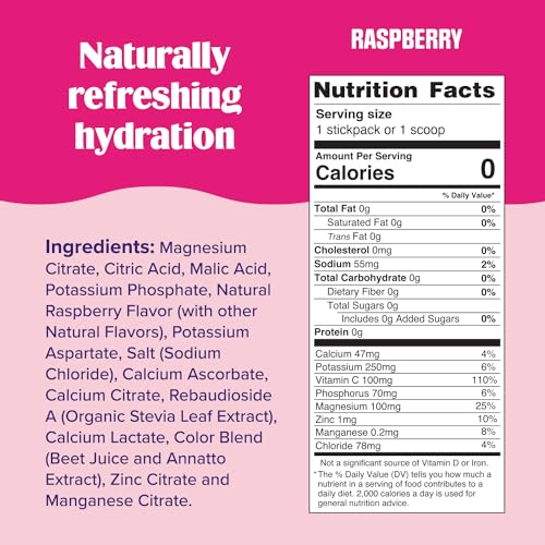 Ultima Replenisher Daily Electrolyte Powder Drink Mix – Sugar Free – Raspberry, 90 Servings – Hydration Powder with 6 Key Electrolytes and Trace Minerals – Keto Friendly, Vegan, Non-GMO