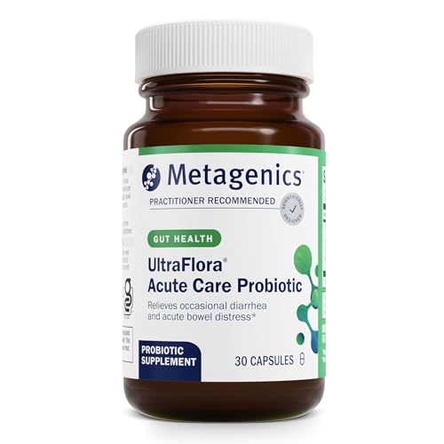 Metagenics UltraFlora Acute Care - for Acute Bowel Distress* - Support Immune & Digestive Health* - Bifidobacterium, Lactobacillus & Boulardii Probiotic - Non-GMO & Vegetarian-Friendly - 30 Capsules
