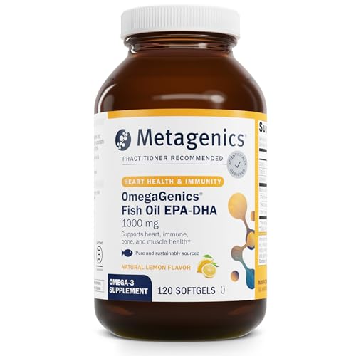Metagenics OmegaGenics EPA-DHA 1000 mg - High Potency Omega-3 Fish Oil Supplement for Heart, Brain & Joint Health* - Sustainably Sourced - 120 Softgels