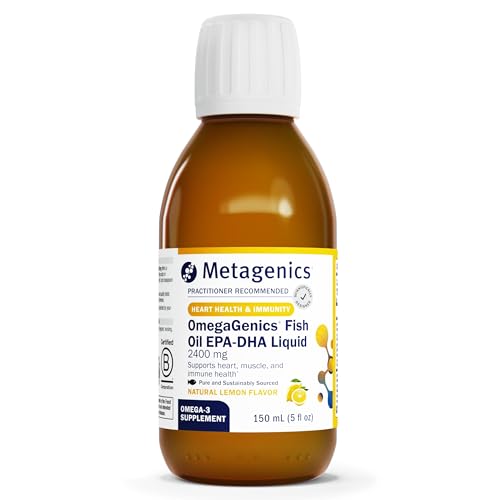 Metagenics OmegaGenics Fish Oil EPA-DHA 2400 mg - Fish Oil Supplement - High Potency - Supports Heart Health & Immune Function* - Lemon Flavor - Non-GMO & Gluten-Free - 30 Servings