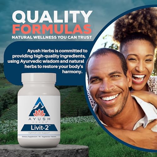 Ayush Herbs Livit-2 - Liver Care, Liver Support Supplement for Women & Men with Andrographis & Picrorhiza, Liver Pills Made with Organic Ingredients - 90 Vegetarian Tablets (1 Count)