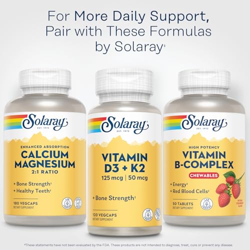 SOLARAY Vitamin B-Complex Chewables, Strawberry, Healthy Energy, Red Blood Cell, Stress & Metabolism Support, 50 Tablets