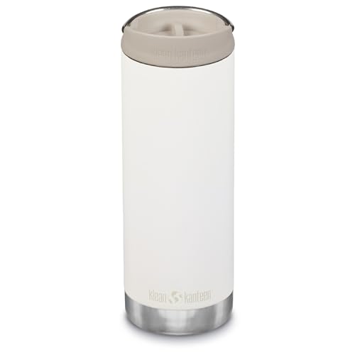 Klean Kanteen TKWide Insulated Coffee Tumbler with Cafe Cap - Stainless Steel Water Bottle & Thermal Tumbler - Tofu, 16 oz