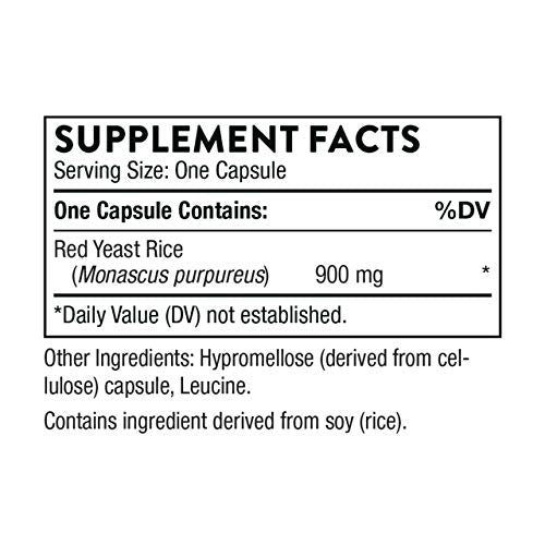 THORNE - Choleast-900-900mg Red Yeast Rice Extract - Gluten-Free Supplement Supports Healthy Cholesterol Levels Already in a Normal Range, Heart & Blood Pressure* - 120 Capsules