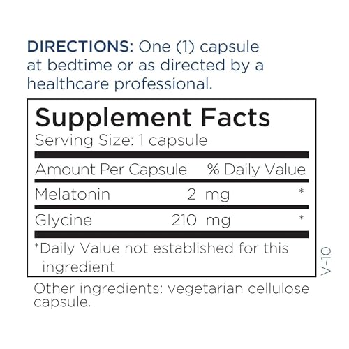 Metabolic Maintenance Melatonin 2mg - Melatonin Pills, Sleep Supplement with Glycine, Low Dose Calm Supplement for Adults and Kids, Pure, Gluten Free - 180 Capsules