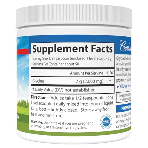 Carlson Labs Glycine Powder, 100g