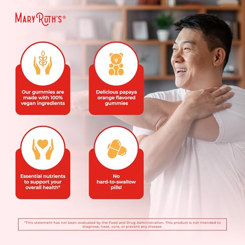 Mens Multivitamin Gummies by MaryRuth's | Vegan Vitamins for Men | Multivitamins for Immune Support | Non-GMO & Gluten Free | 0g Sugar Per Serving | 60 Count