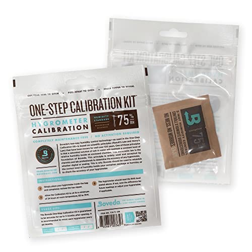 Boveda for Cigars | One-Step Calibration Kit | Preloaded with 75% RH Humidity Control Pack | Precise Salt Test for Digital and Analog Hygrometers and Humidity Sensors | 1-count