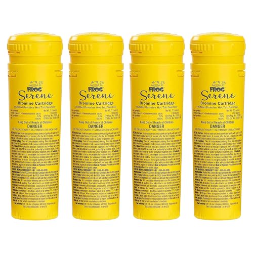 FROG Serene Replacement Bromine Cartridges for use with Hot Tub FROG Serene Floating Sanitizing System - Prefilled for Quick & Easy Hot Tub Maintenance - 4 Pack